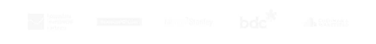 trusted by Ecosystem Investment Partners Kennedy Wilson Morgan Stanley Business Development Bank of Canada Cushman & Wakefield